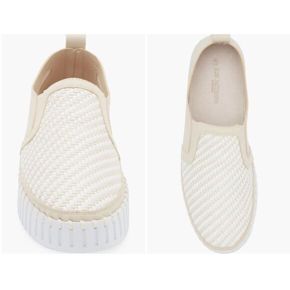 New Ilse Jacobsen Tulip Woven Slip-on Sneaker Tan/White 40 US 10 - Picture 1 of 6